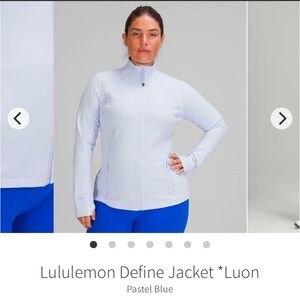 EUC "Pastel Blue" Lululemon Define Jacket Size 4